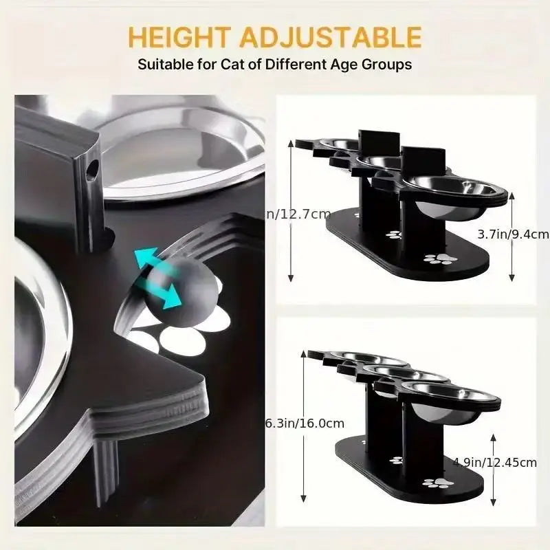 🐈 Bol Surélevé Ajustable 3-en-1 pour Chat