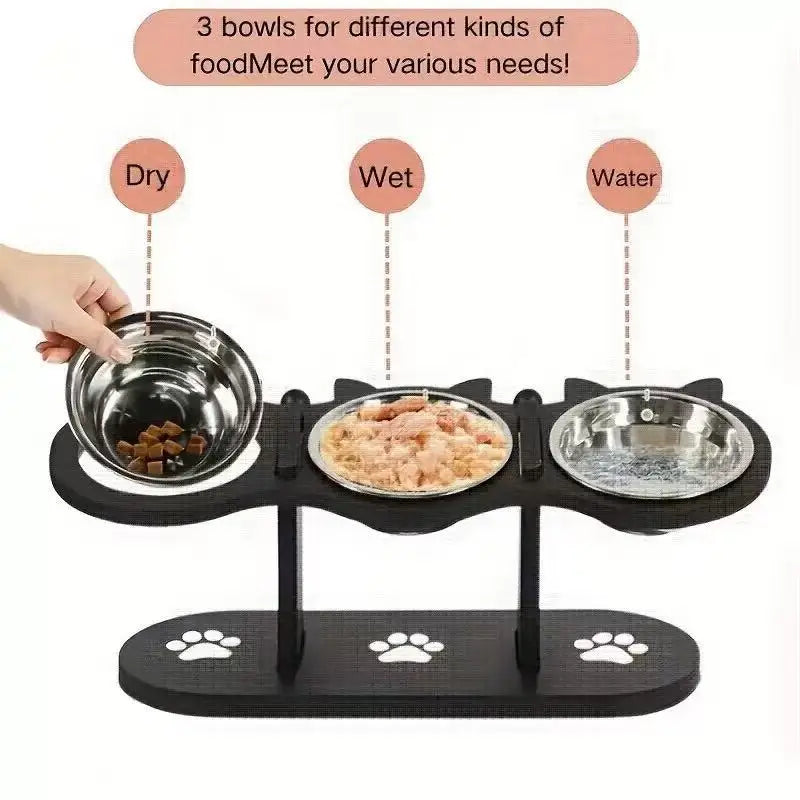🐈 Bol Surélevé Ajustable 3-en-1 pour Chat