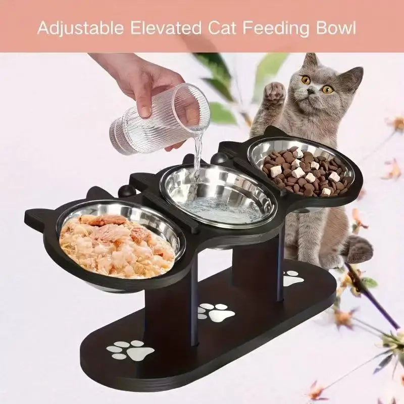 🐈 Bol Surélevé Ajustable 3-en-1 pour Chat
