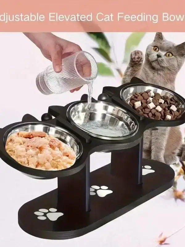 🐈 Bol Surélevé Ajustable 3-en-1 pour Chat